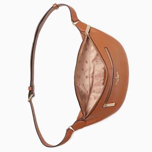 ♠️Kate Spade Leila Leather Belt Bag Fanny Pack Warm Gingerbread Tan NWT - Picture 5 of 10
